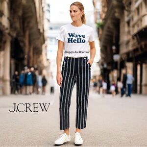 J.Crew NWT navy sailor pants in pinstripe *shop@iamwarrior